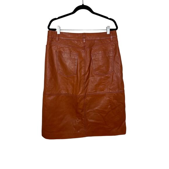 Sundance NWT Women’s Terracotta Gemma Genuine Leather Skirt size 8 - Picture 3 of 6
